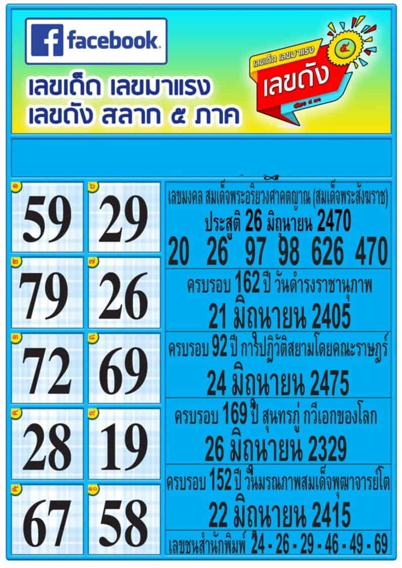 เลขสลาก 5 ภาค